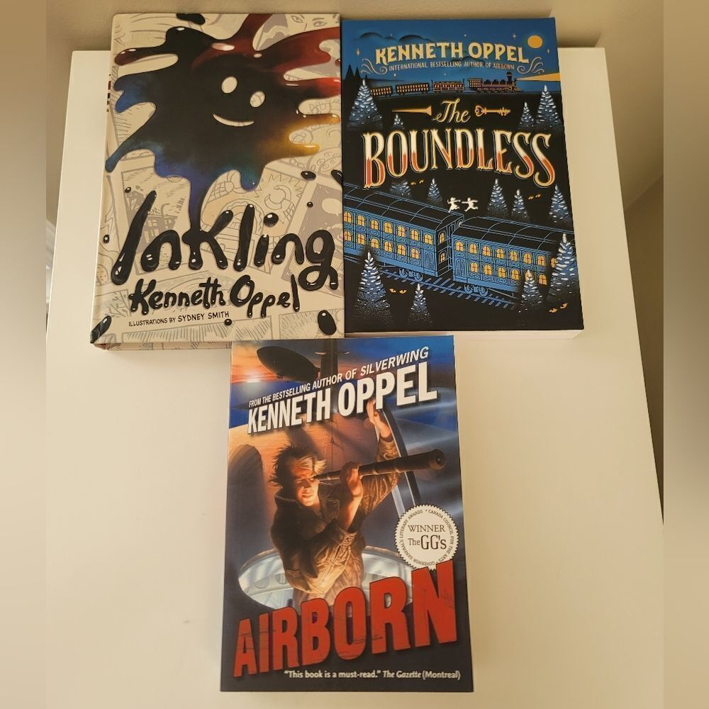 𝅺Kenneth Oppel Book Set Airborn Inkling Boundless Signed By Author #484